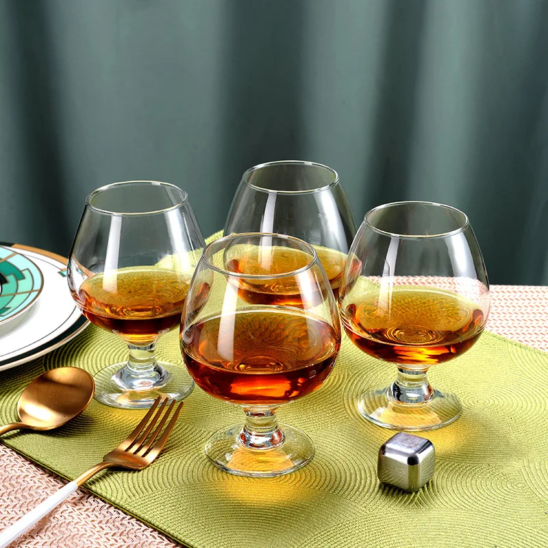 

2pcs Glass Foreign Wine Whiskey Glass Bar Restaurant Household Brandy Glass