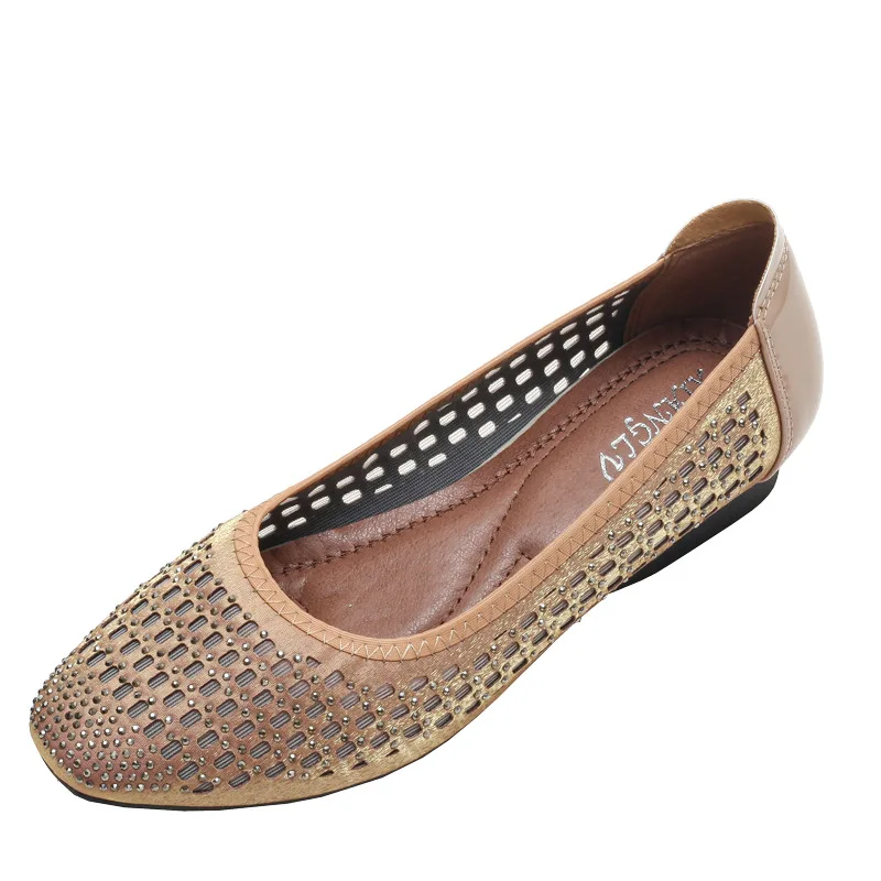 

Mesh shallow mouth sandals hollow single shoes 2021 new comfortable and breathable women's shoes fashionable mother shoes