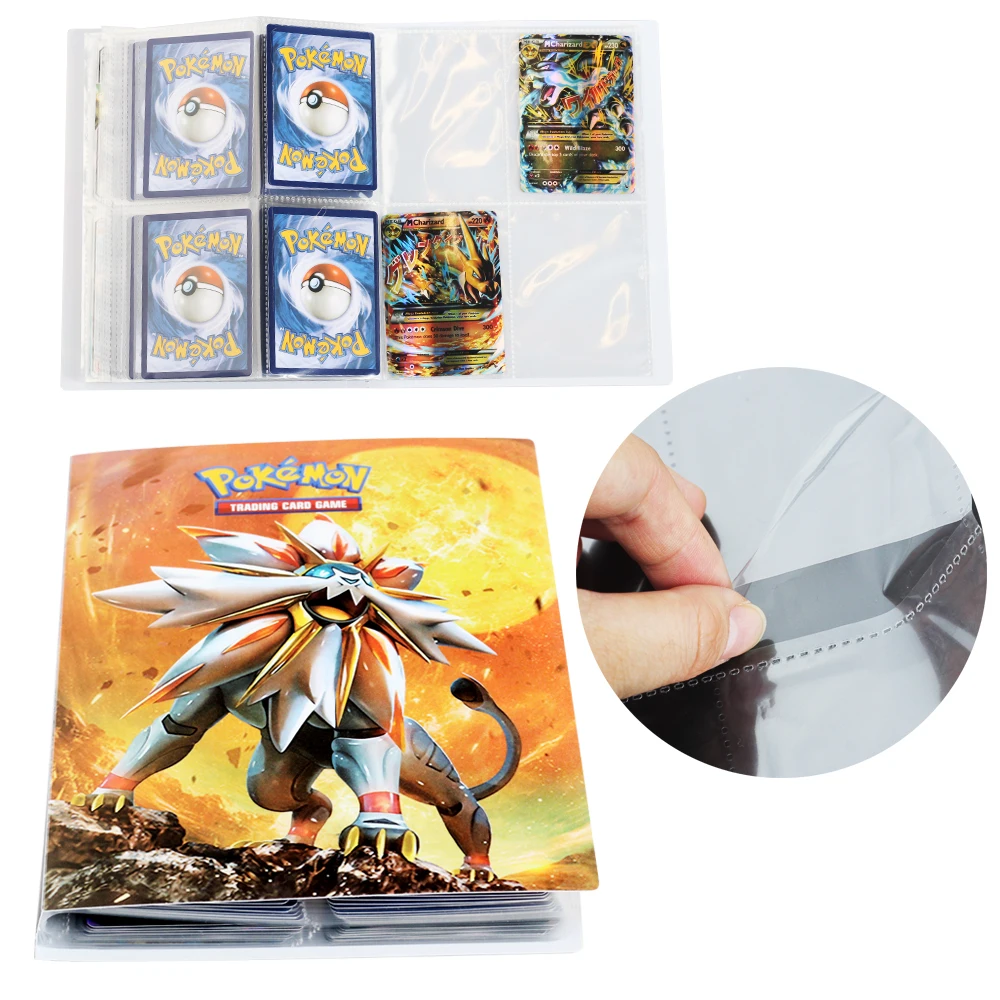 

Pokemon Cards Album Book Cool 240Pcs Anime Game Trade Card Collectors Holder Binder Folder Top Loaded List Toy Gift For Children