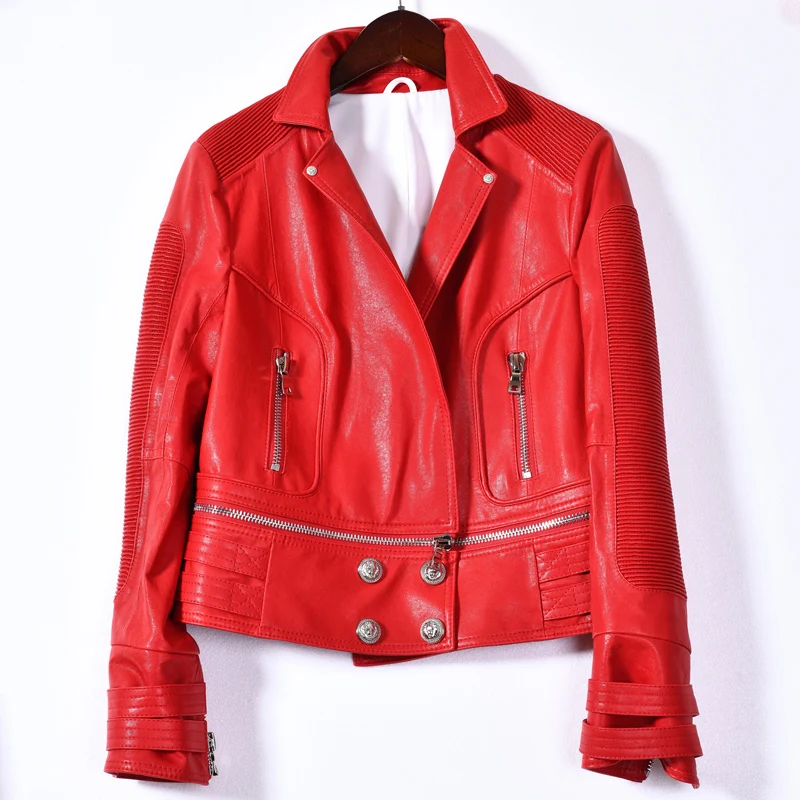 

MAOMAOFUR Real Leather Jacket Women Detachable Hem Genuine Sheepskin Jacket Soft and Thick Lambskin Jacket Natural Leather Coat