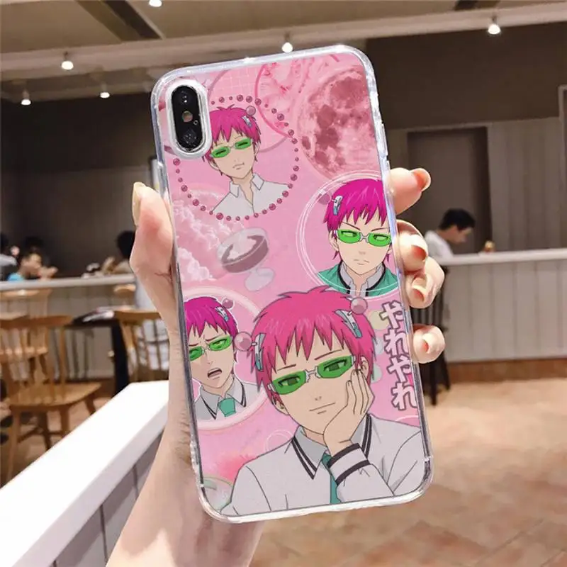 

The Disastrous Life of Saiki K Saiki Kusuo Phone Case Transparent for iPhone 6 7 8 11 12 s mini pro X XS XR MAX Plus