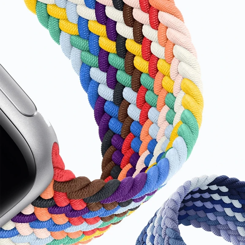 

Braided Solo Loop For Apple Watch band 45mm 41mm 44mm 40mm Fabric Nylon Elastic Belt Bracelet iWatch series 7 SE 6 5 4 3 2 Strap