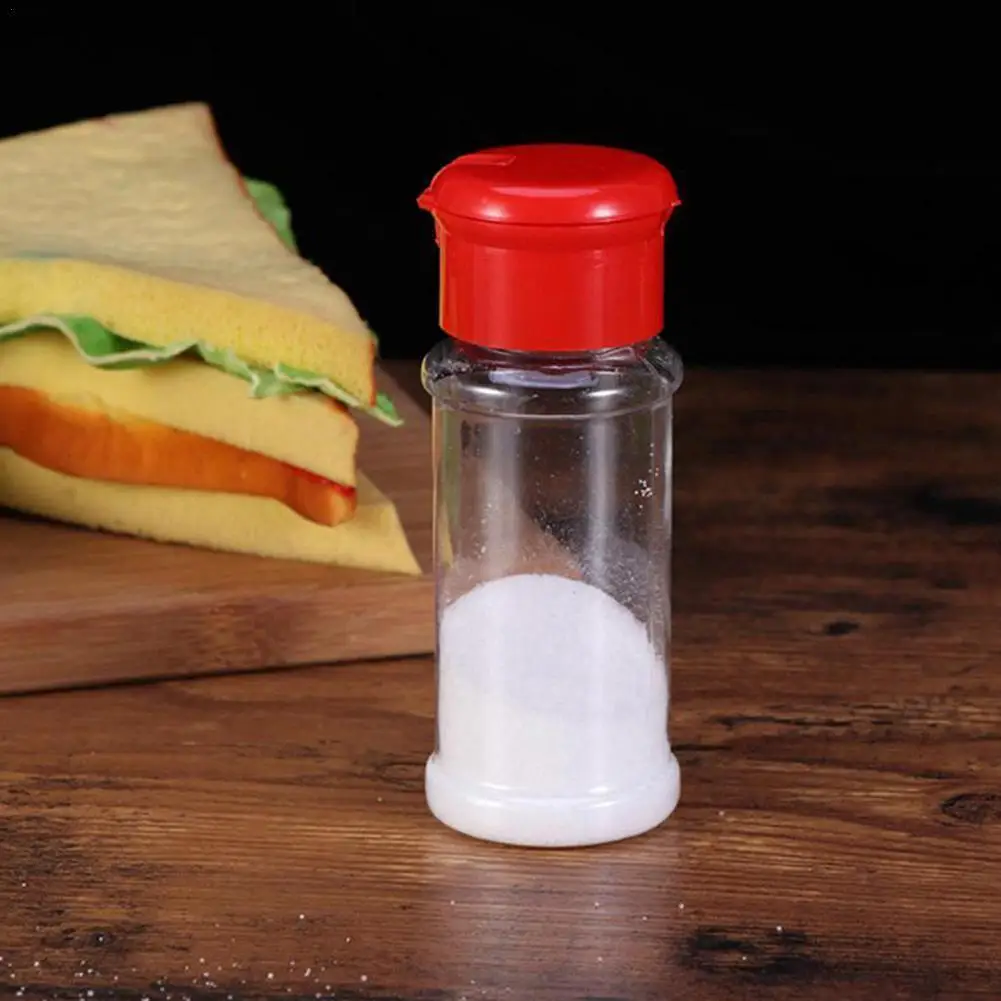 

2 PCS Plastic Cruet Spice Salt Pepper Shakers Seasoning Jar Barbecue Condiment Can Jar Container Bottles L6P2