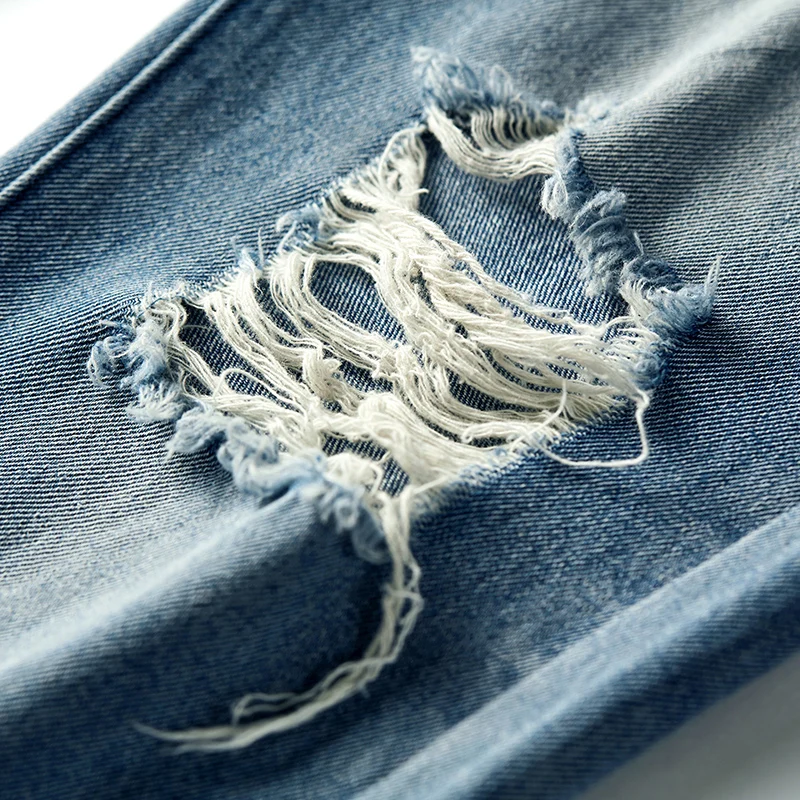 Женские рваные джинсы ARTKA синие прямые с высокой талией свободного покроя на