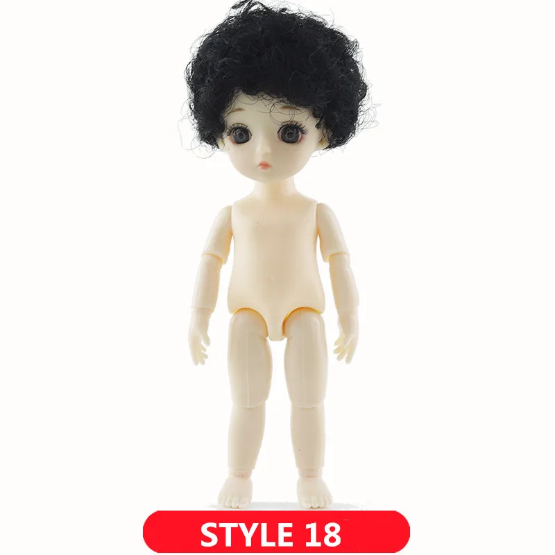 STYLE 18 1/12 BJD куклы 13 суставов DIY милые куклы принцессы 16 см 3D глаза ручной работы оригинальные куклы для девочек игрушки для детей подарки на день рождения - Цвет: STYLE 18