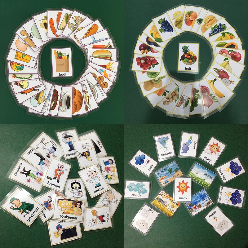 82 группы/набор фрукты/Еда Обучающие английские фонарики Детские Монтессори