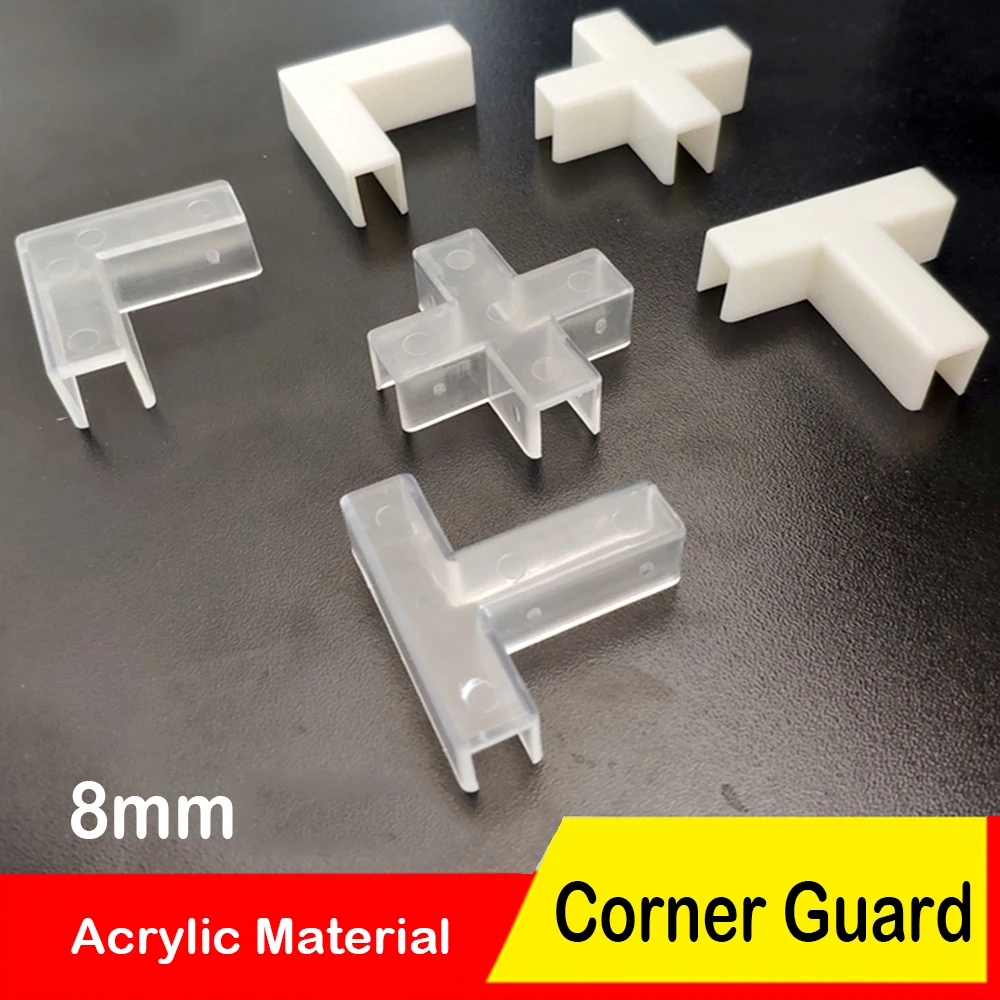 

8mm I.D Corner Guard Bottom L Cross 135 T Type Protective Angle Prevent Collision Glass Acrylic Protect Horn Aquarium Fish Tank
