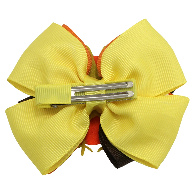 5 дюймов на День Благодарения банты для волос ручной работы аксессуары заколки