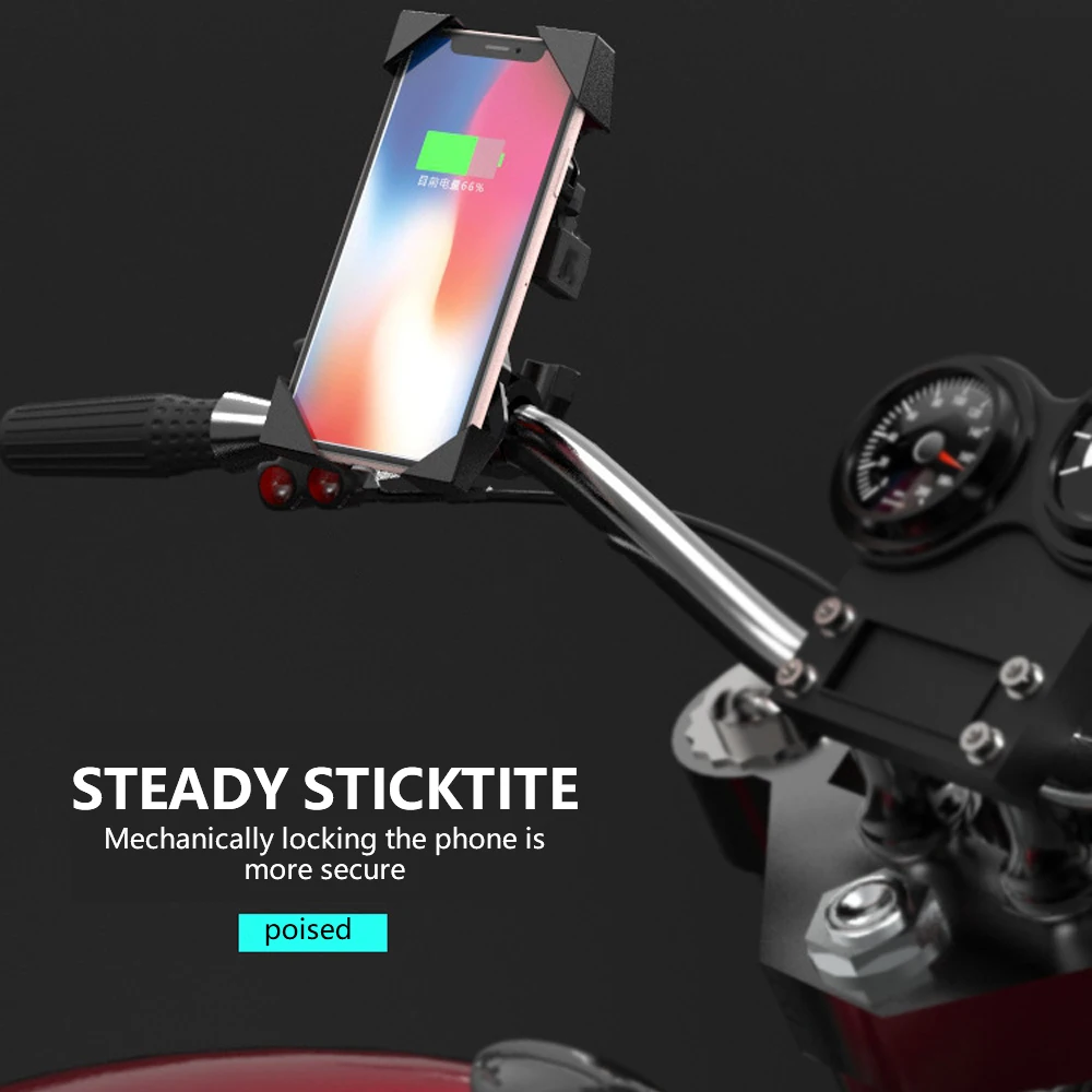 

Bike Phone Holder Motorcycle Phone Mount Anti Shake Stable 360 Rotating Cell Phone Holder for 4-6.5 Inch Smartphone