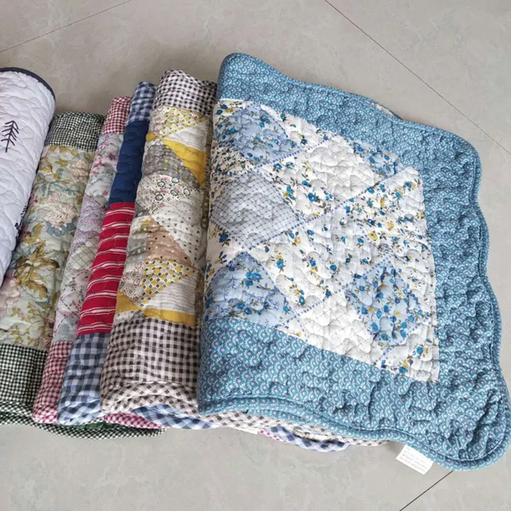 

Modern Print Washed Cotton Quilted Children's Bedroom Door Mat Non-slip Soft Comfortable Door Mat Carpet Floor Mat