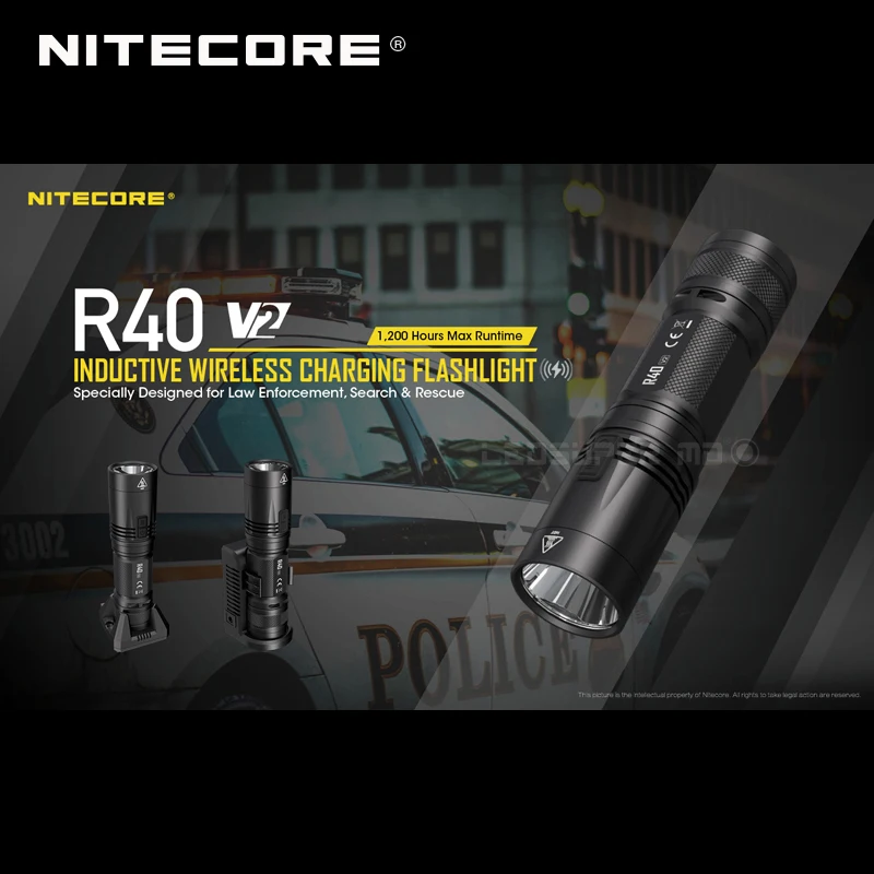 Улучшенный светодиодный Индуктивный беспроводной зарядный фонарик NITECORE R40 V2 1200