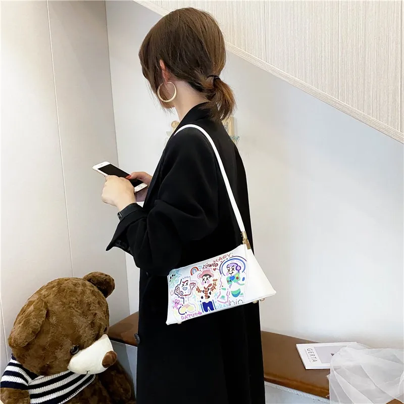 

Модные женские сумки на плечо с принтом, роскошные женские Сумки из искусственной кожи, дизайнерская женская сумка, новинка 2021, сумка для де...