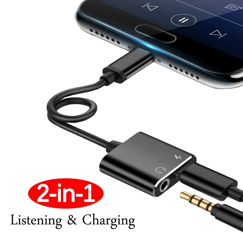 Адаптер 2 в 1 Type C для Huawei P30 P40 P20 Mate 30 Pro Xaiomi 9 8 Oneplus 7t USB 3 5 мм наушников зарядный