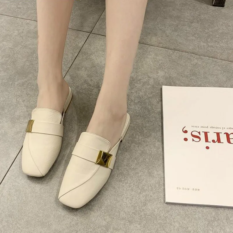 

2020 Fashion new spring women's slippers outdoor solid color non-slip square head simple elegant wild women's shoes size 35-39