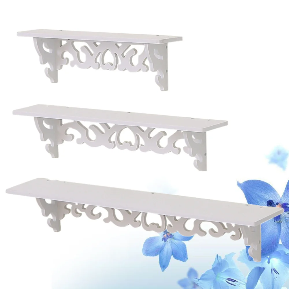 

1 Set of Wooden Board Rack Wall Storage Partition Board Multi-purpose Storage Shelf for Room Living Room