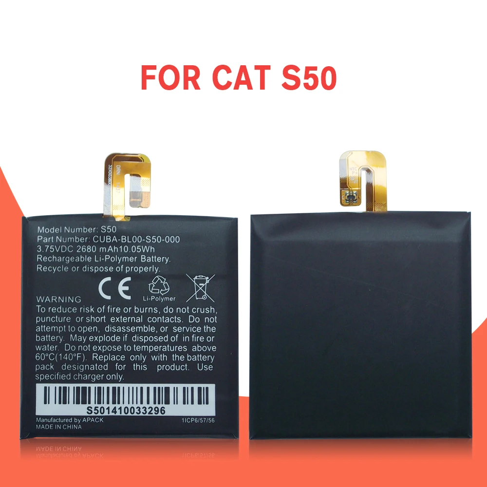 100% оригинальная запасная батарея 2680 мАч для Caterpillar CAT S50 аккумулятор стандартная +