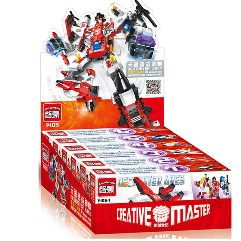 

ENLIGHTEN Mecha Robot Transform Helicopter Aircraft Model Building Blocks Sets Bricks Educational Toys For Children 506 pcs