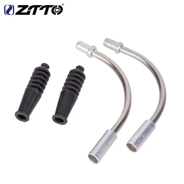 1 pairs Ztto MTB горный велосипед Тормозная Лапша для V-Brake направляющая труба Аксессуары для велосипеда кабельная направляющая сгибающаяся брошь трубка из алюминиевого сплава - Цвет: 1 pairs