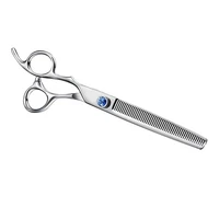 7 inch japanese stainless steel 440c left handed professional pets barber hair cutting thinner scissors for grooming