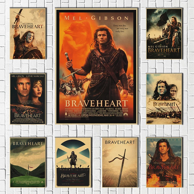 Винтажный крафт бумажный постер Braveheart для классических фильмов украшение на