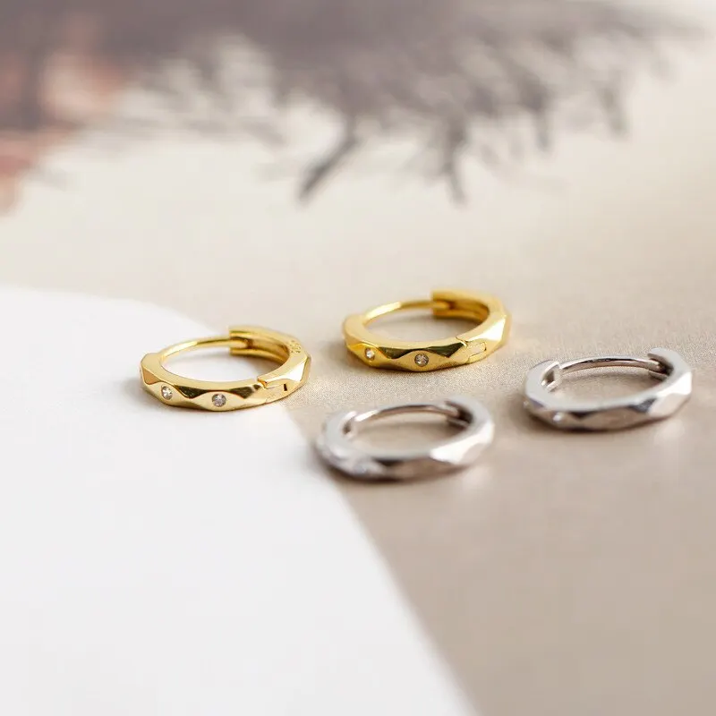 

A00439 Hot Sale Minimalist Circle Round Stud Earrings for Women Real 100% 925 Sterling Silver Birthday Party Jewelry