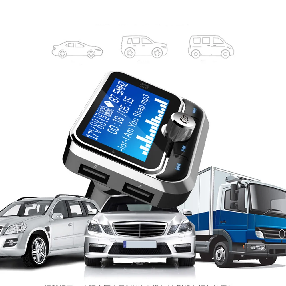 

Bluetooth FM Transmitter Handsfree MP3 Music Player Dual USB Charger BC32 Car Easily Installation Personal Car Elements