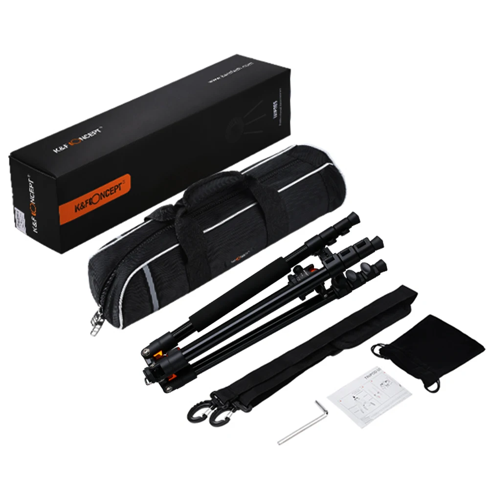 

K&F Concept 64.17 inch Camera Tripod for DSLR Camera Portable Compact Aluminum with 360 Degree Ball Head Quick Release