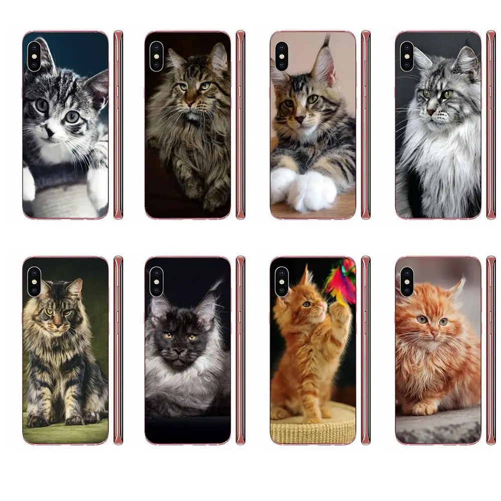 Мягкие чехлы из ТПУ для телефонов с принтом кошек и мейн-енов Sony Xperia Z Z1 Z2 Z3 Z4 Z5 compact