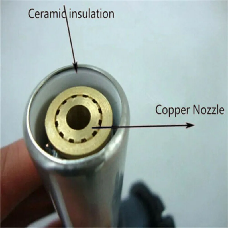 Используется газовая зажигалка струйфонарь Бутановая выдувная горелка
