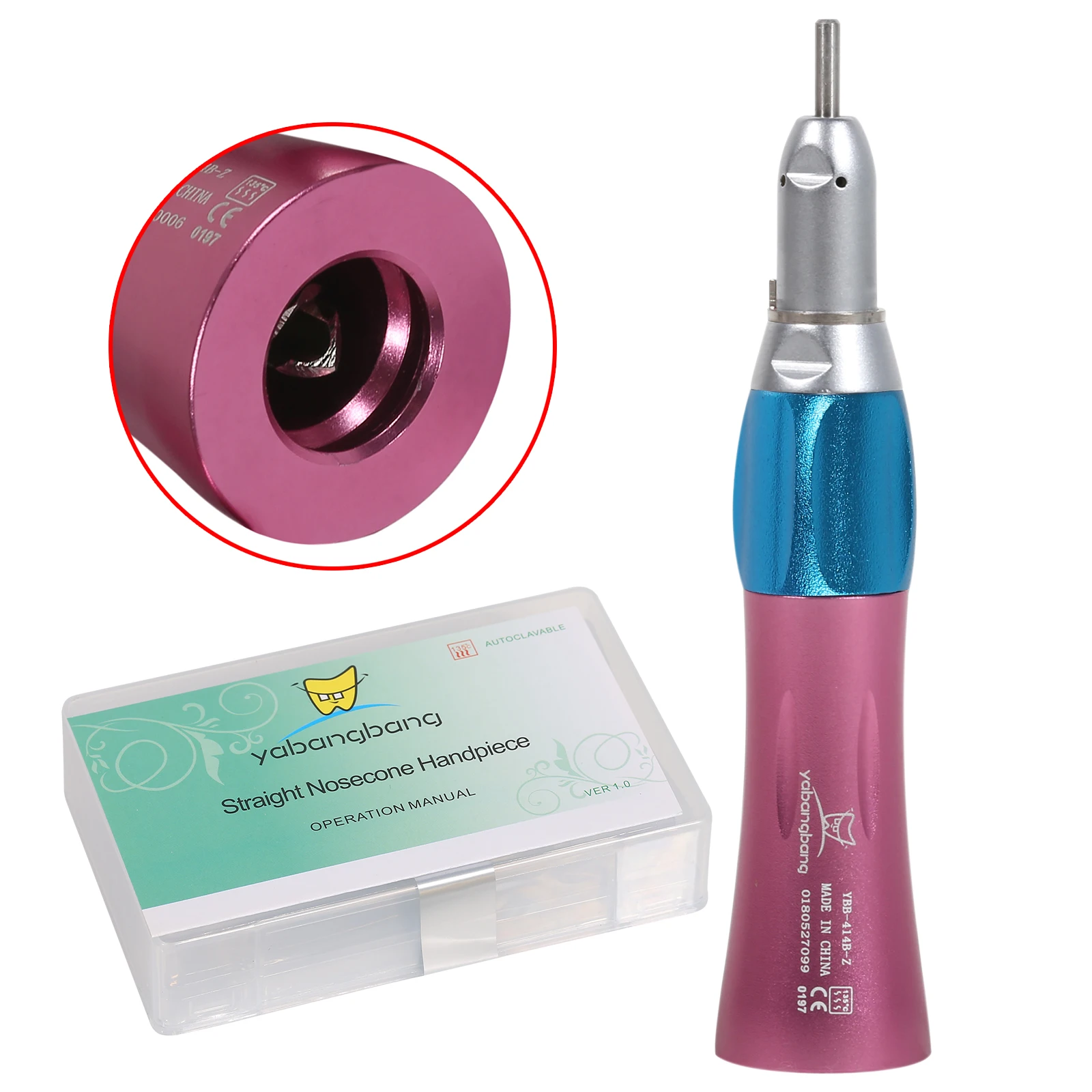 3 Color Dental NSK Style Slow Speed Latch Contra Angle/Straight/Motor Handpiece External / Outer Water Spray
