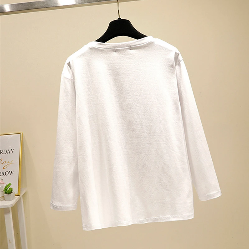 S ~ 2XL Женский Топ модный Повседневный новинка 2020 Весенние футболки принт длинный
