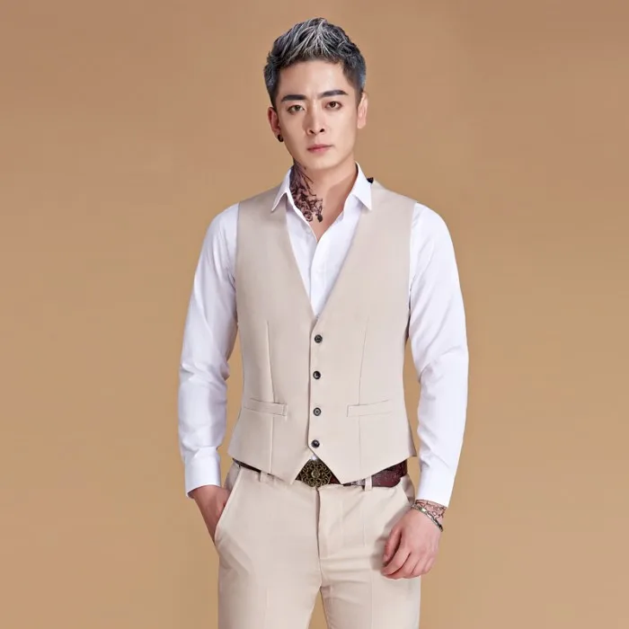 

XS-6XL Men's Large Size Summer Colorful Vest + Pants Pink Green Royal Blue Red Black Beige Vest Suitable for Wedding Groomsmen