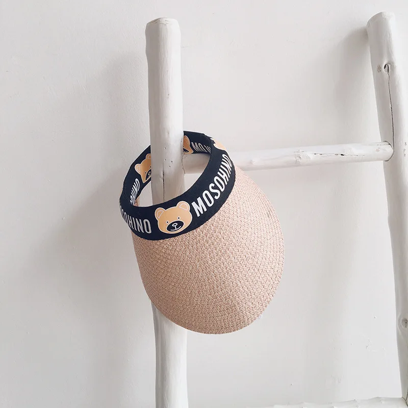 

Simple And Comfortable Korean Baby Bear Fashion Cap Empty Straw Hat Summer Sun Hat For Boys And Girls With UV Protection