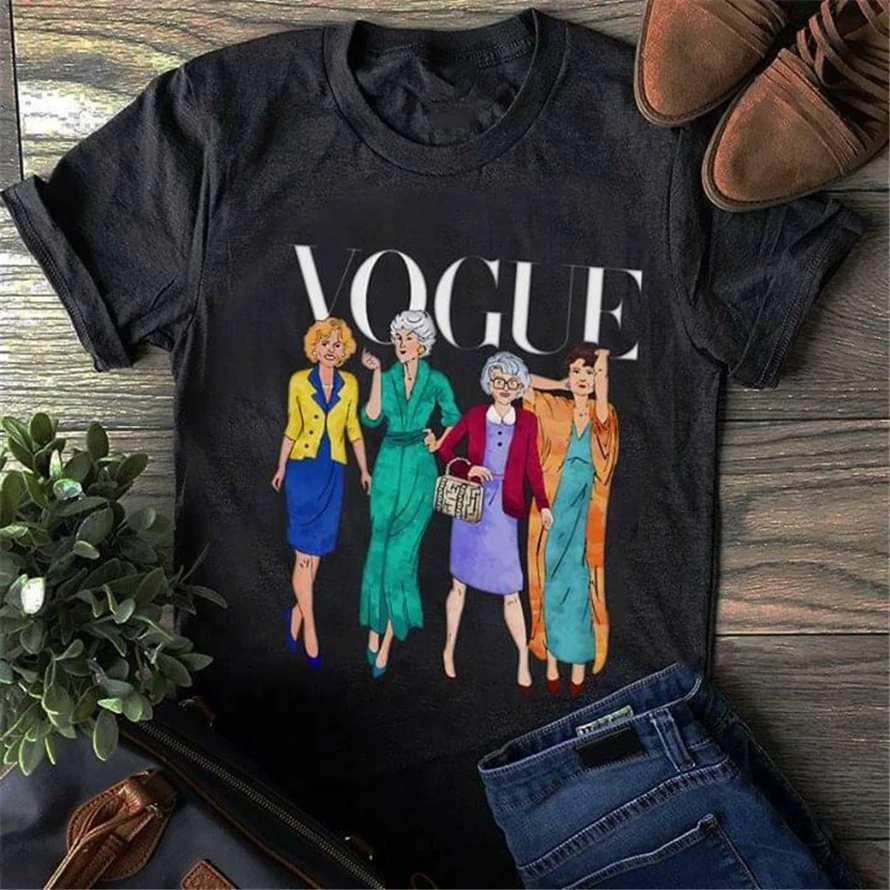 Золотой Девушки Vogue Дамы Темный Хизер футболка хлопок Supplier Us поставщик брендовая