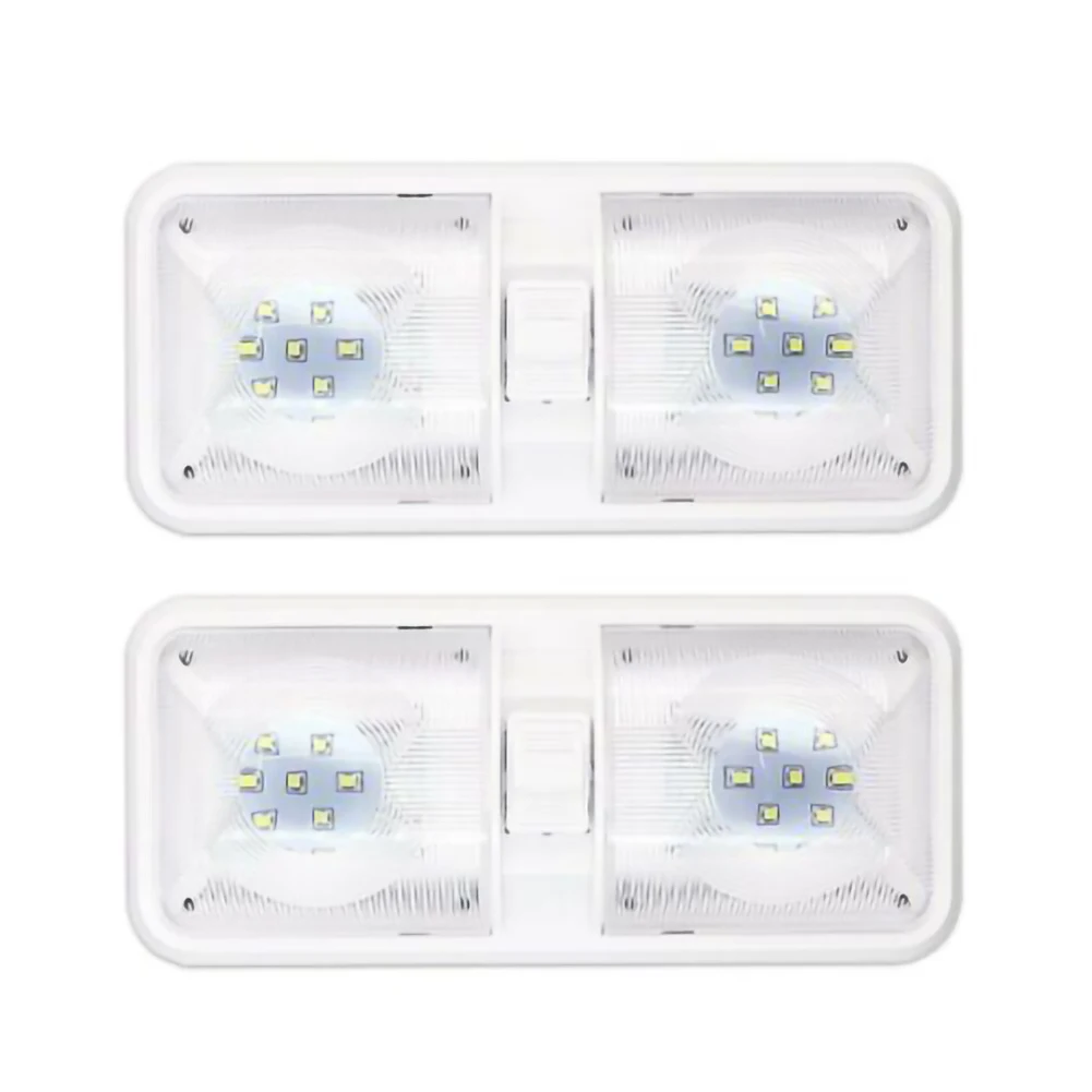 

12V 3528SMD Car LED Interior Double Dome Ceiling Light With Switches For RV Boat Camper Trailer Truck Boat LED Interior Light