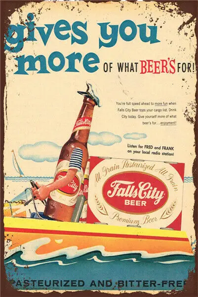 

Metal Tin Sign fallscity beer Decor Bar Pub Home Vintage Retro