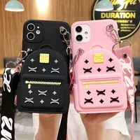 coin wallet bag case for iphone 12 mini pro 11 pro max xr xs max 8 7 6 plus x candy soft silicone phone cover with lanyard strap