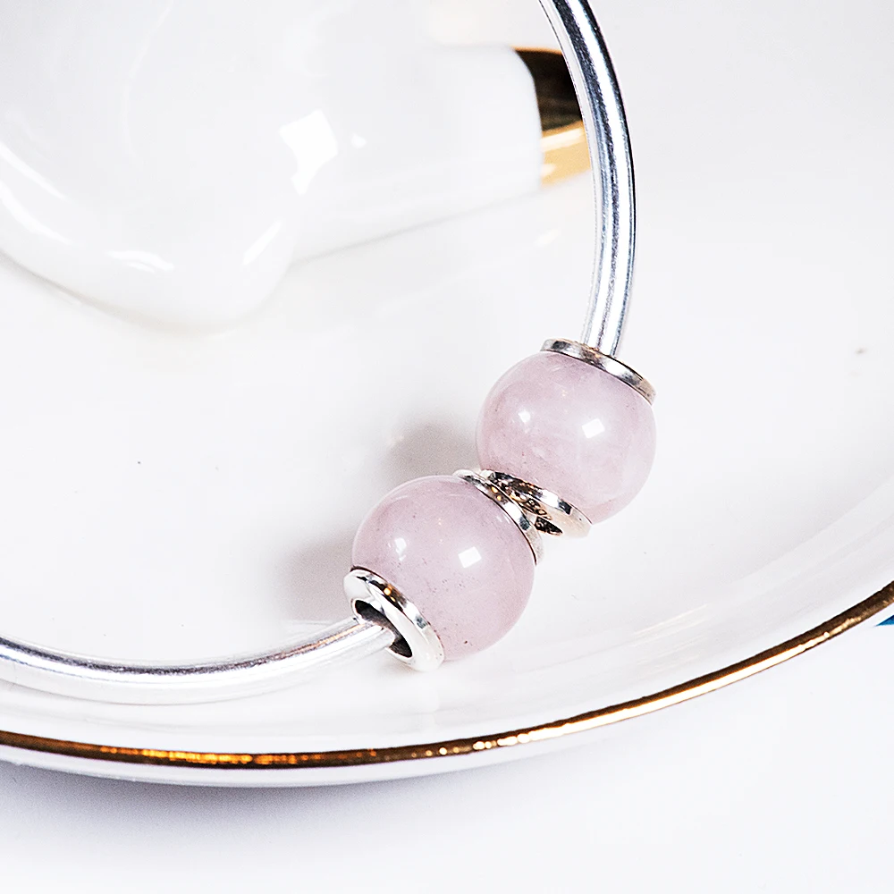 Светильник с розовыми кристаллами серебряные бусины 925 пробы очаровательные