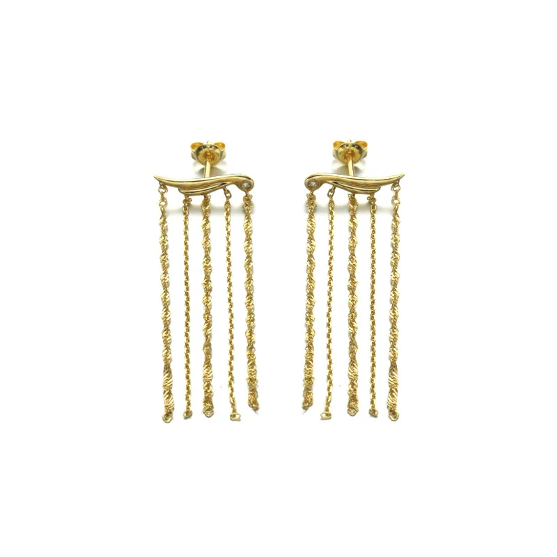 LAMOON S925 висячие серьги из серебра 925 пробы 14K позолоченные модные Подвесные с