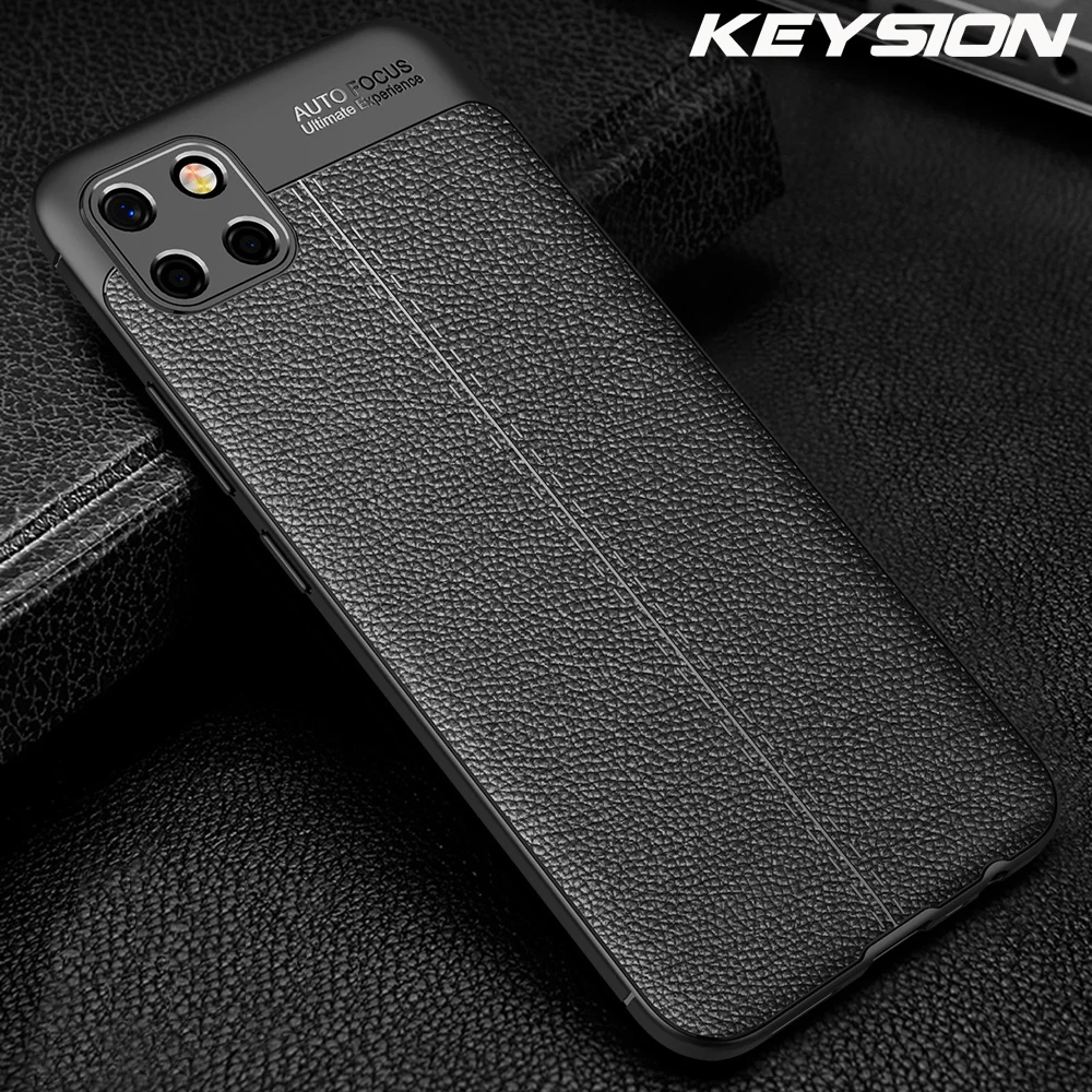 Противоударный чехол KEYSION для Realme C11 роскошный кожаный мягкий силиконовый