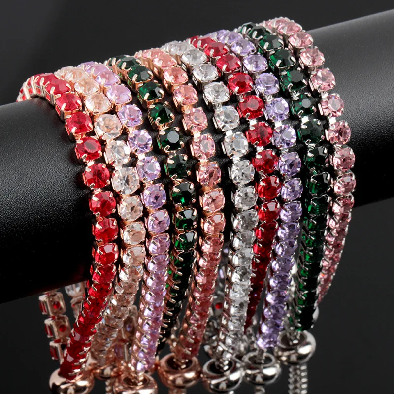 Женский браслет цепочка с кристаллами и стразами золотого цвета модные