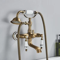 luxury bathtub faucet dual handle handheld bath shower mixer tap with hand shower wall mount swivel spout tub sink mixer faucet