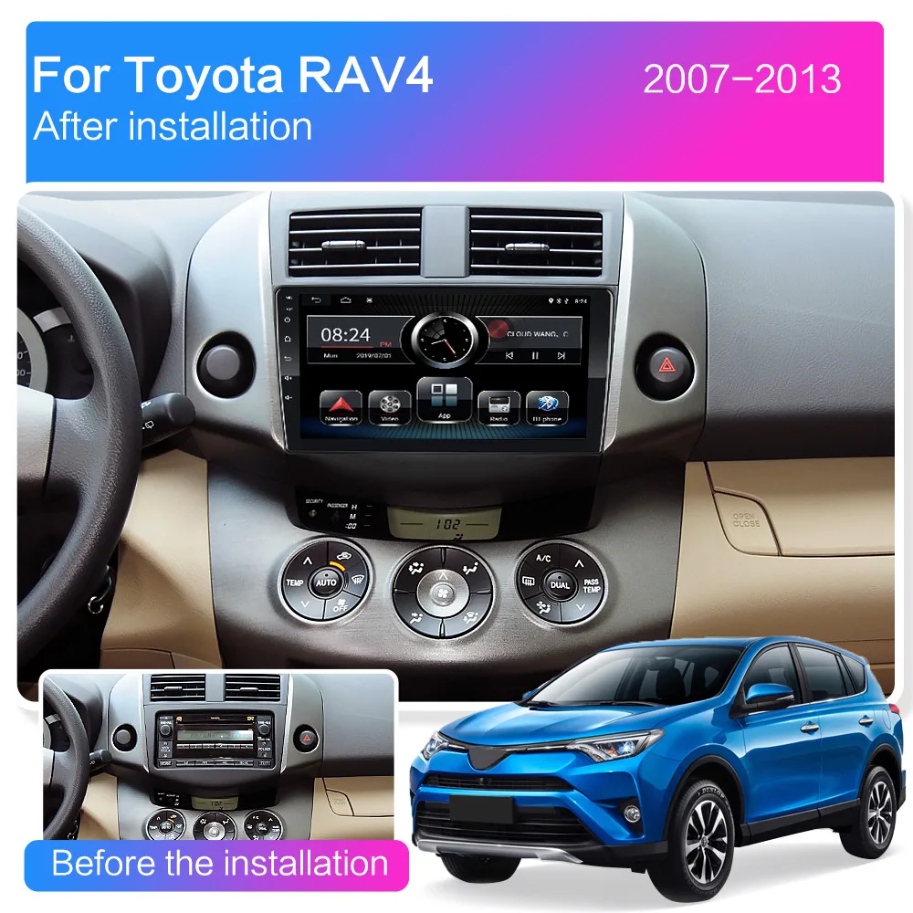 Автомобильный DVD плеер Android 8 1 для Toyota RAV4 Rav 4 2007 2008 2009 2010 2011 автомагнитола с GPS