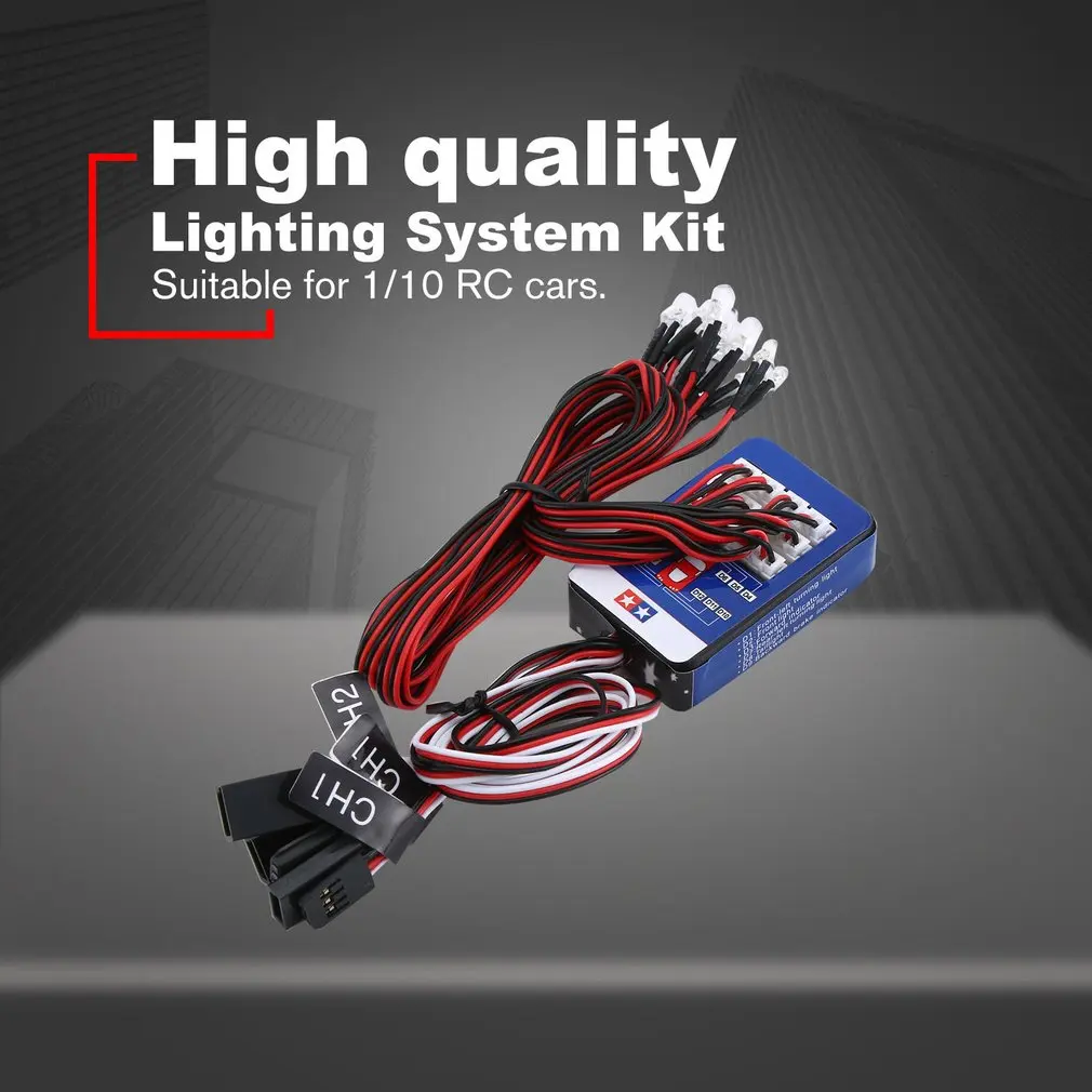 12 LED Lighting Kit Steering Brake Simulation Flash Light for 1/10 RC Car For Yokomo For Tamiya Exquisitely Designed