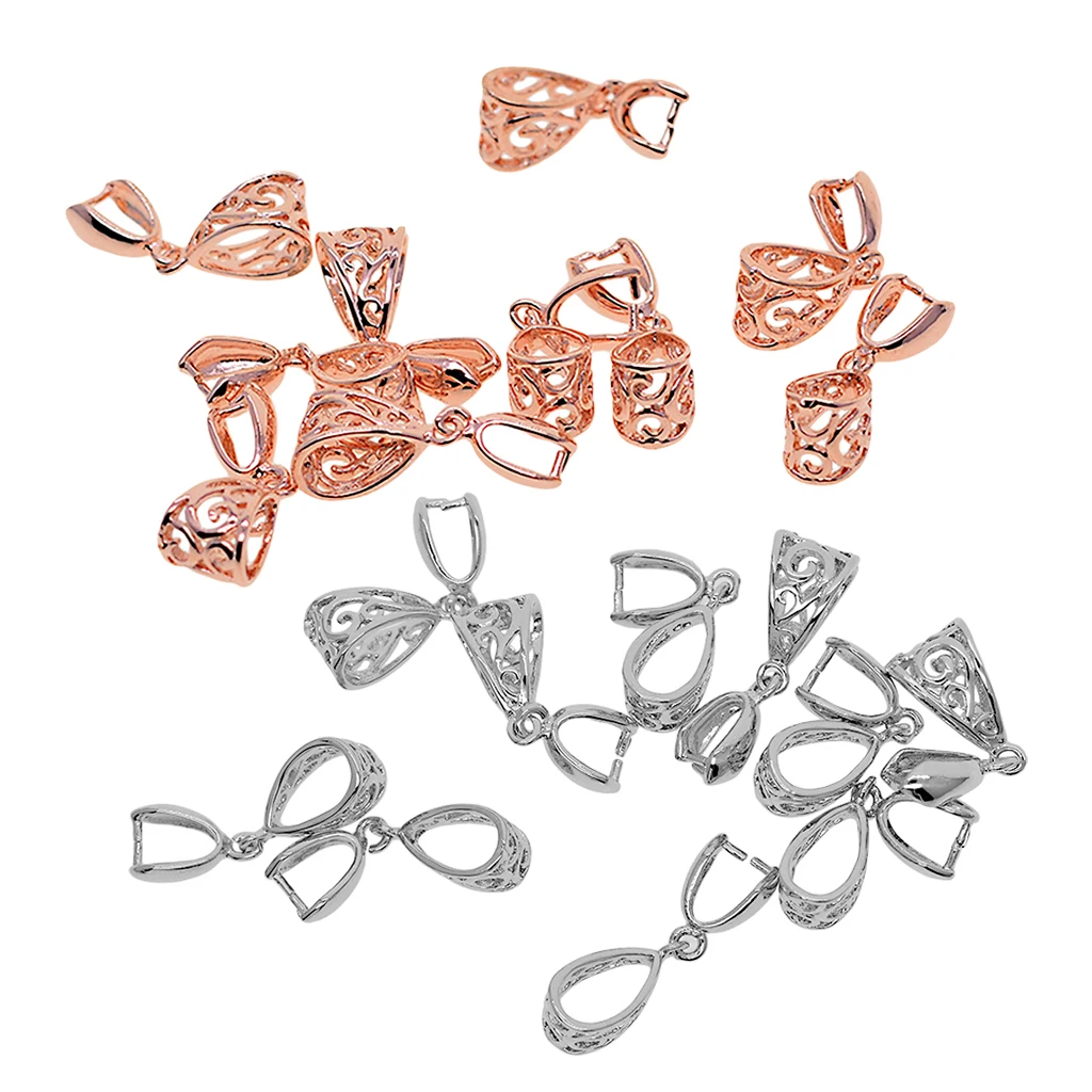 

10pcs Pinch Pendant Bails For Jewelry Making Beading Supply Connectors Clips