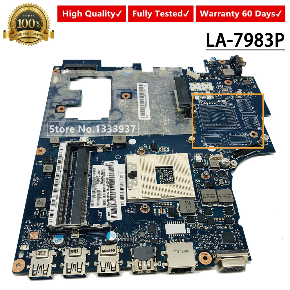 QIWG7 LA 7983P для Lenovo G780 материнская плата SLJ8E HM76 DDR3 Материнская ноутбука 100% полностью