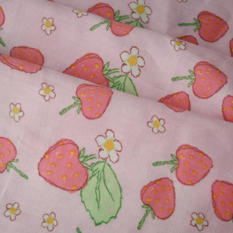 Хлопковая стеганая ткань с принтом клубники ручной работы хлопковая саржа для