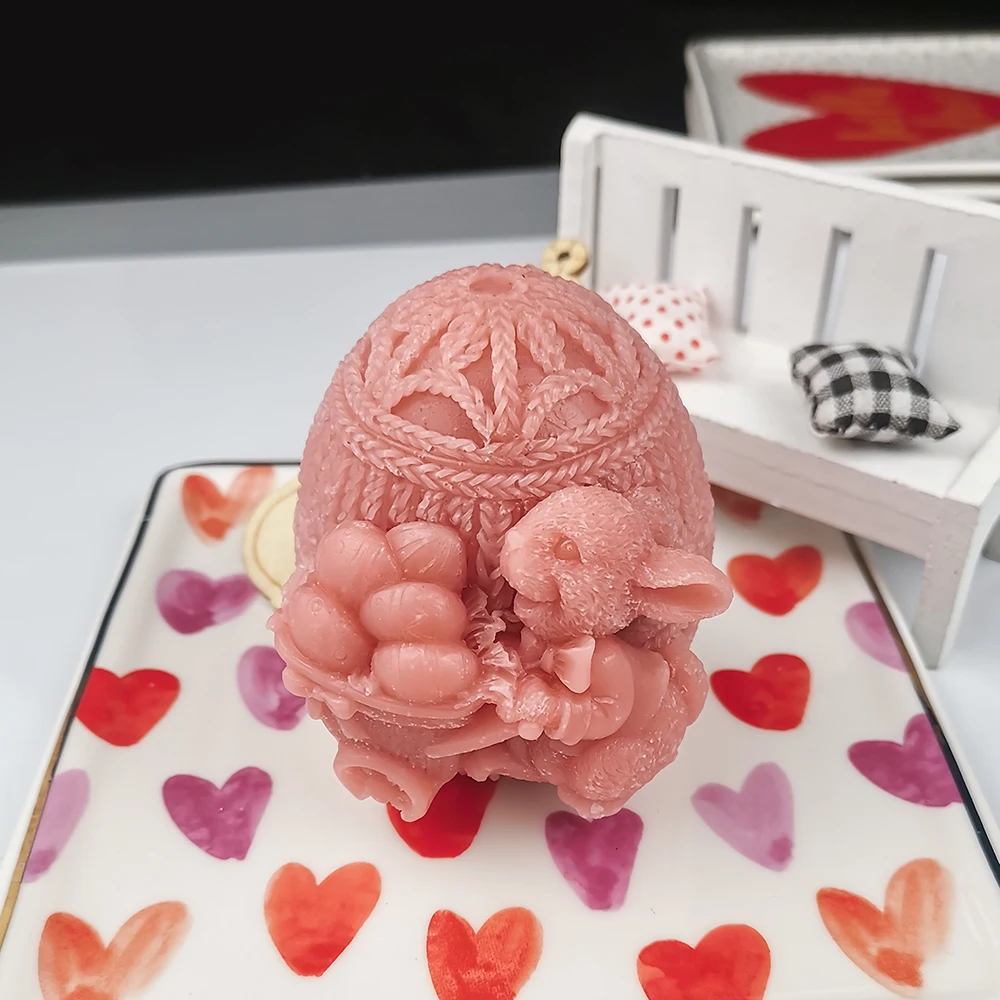 DW0251 PRZY пасхальные яйца формы для мыла 3D Пасхальный кролик силиконовые подсвечник