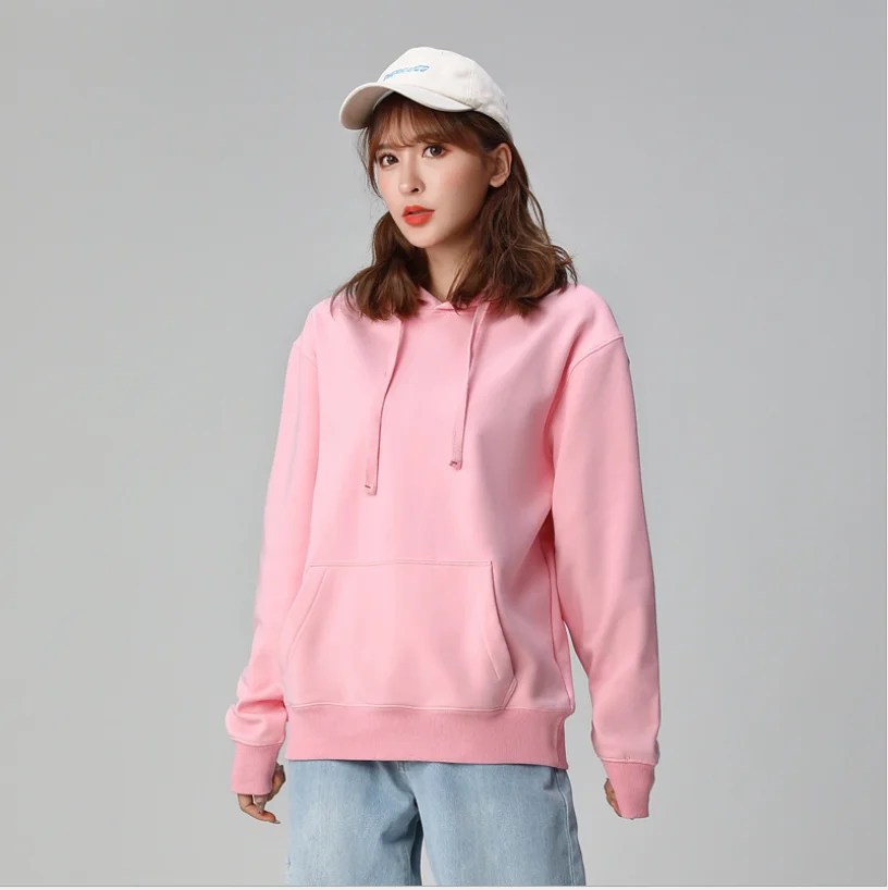 

2021 Spring and Autumn Hot Sale Fashion Loose Solid Color Hooded Student Thin Sweatshirt