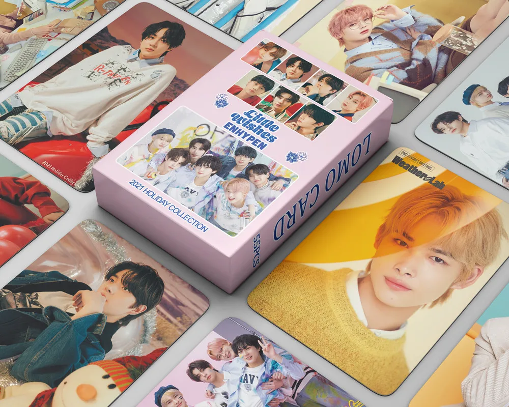 

55 шт./компл. Kpop ENHYPEN фотокарточка, новый альбом с маленькими пожеланиями, открытка, новый альбом, ломо-карточка, фотопечать, открытки, постер, ...